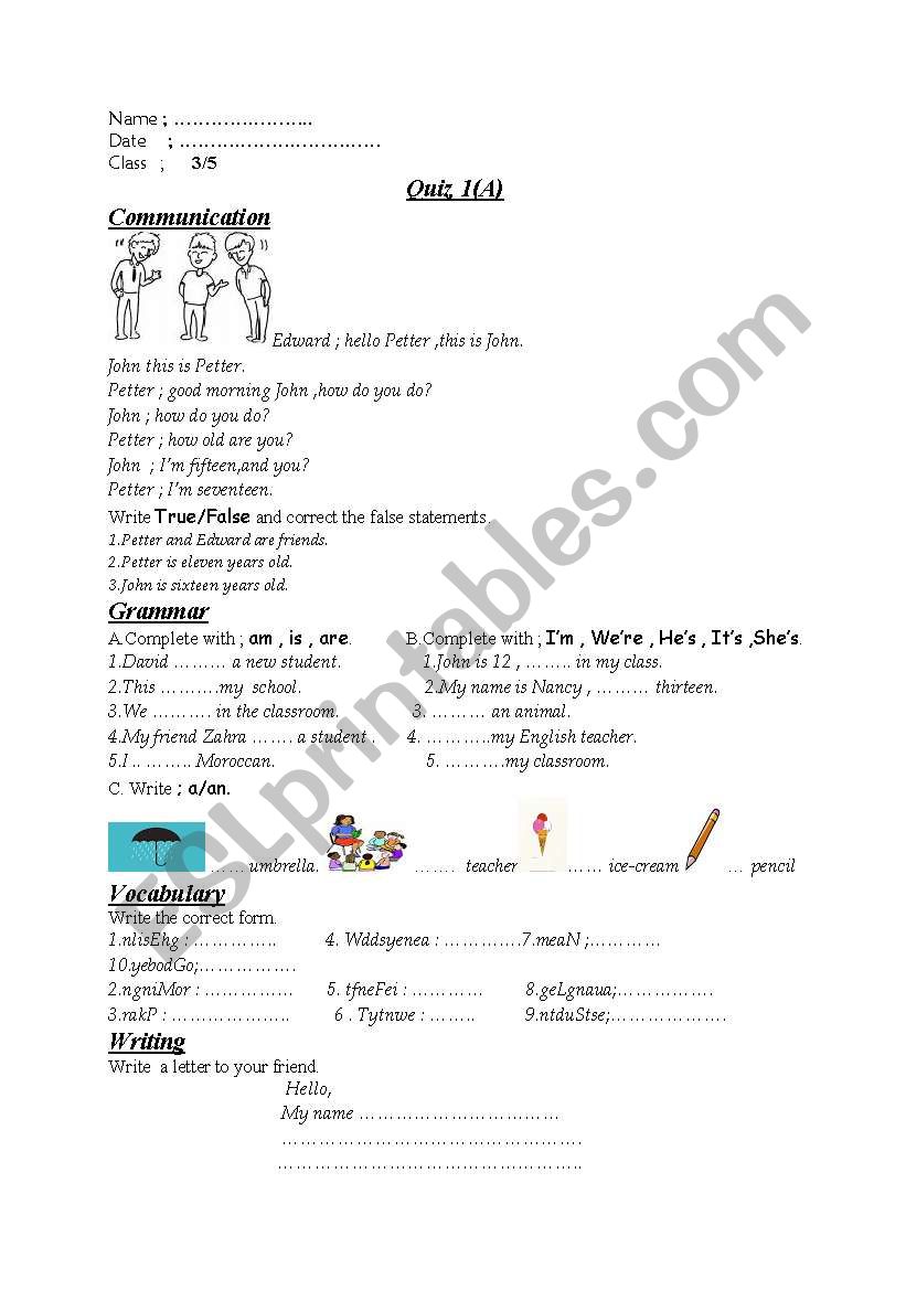 Quiz for beginners worksheet