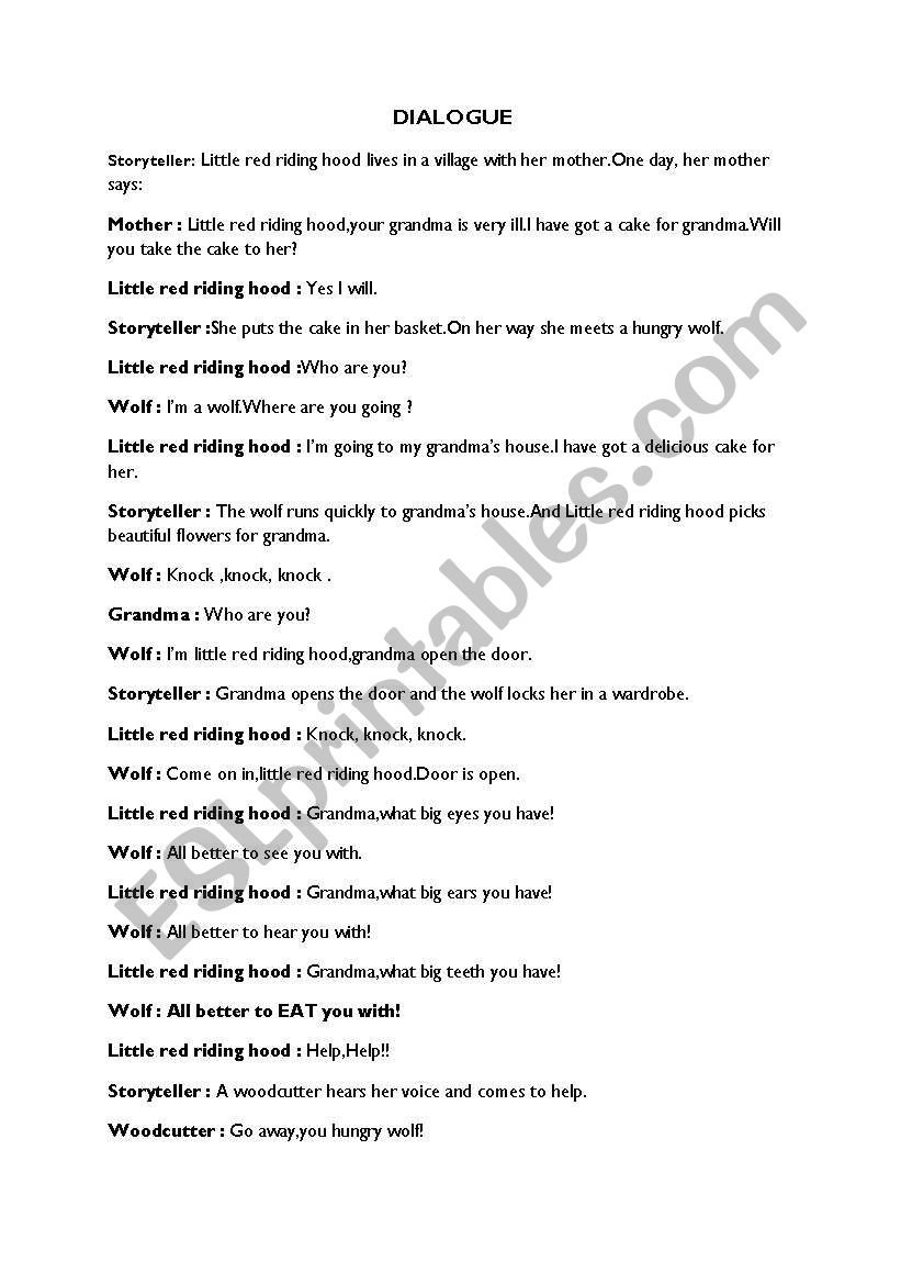 Little Red Riding Hood role-play dialogue