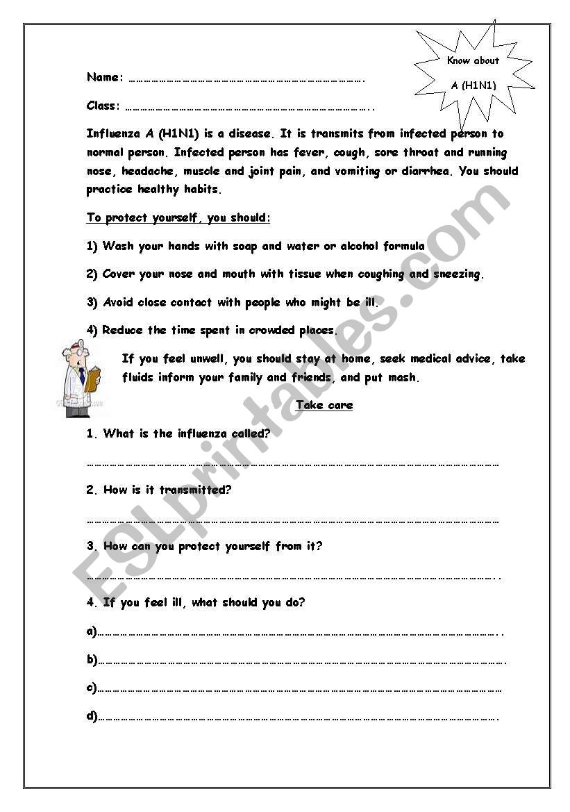 A (H1N1) worksheet