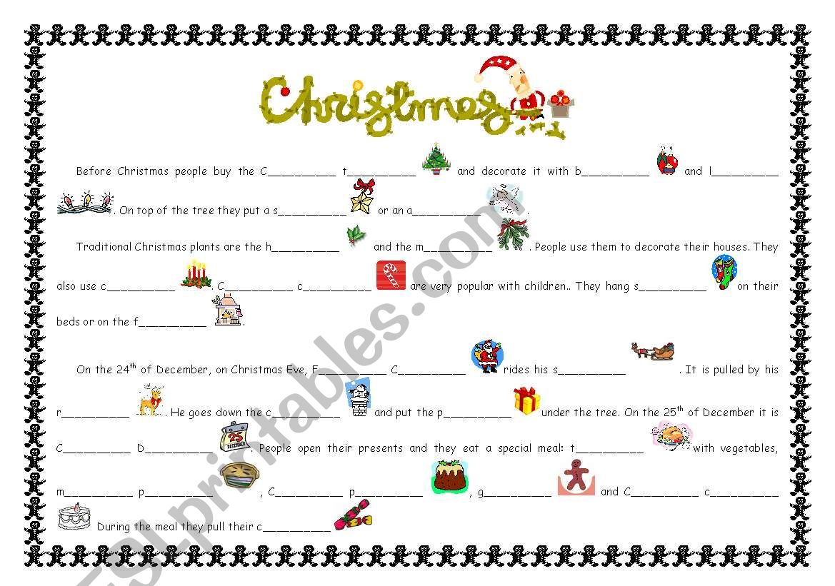 Christmas reading activity worksheet