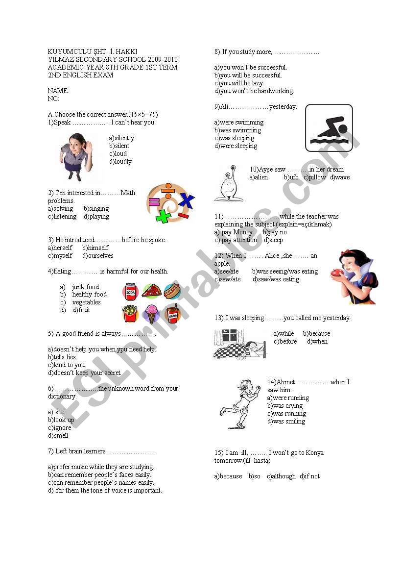 an-exam-my-english-8th-grade-esl-worksheet-by-dileking54