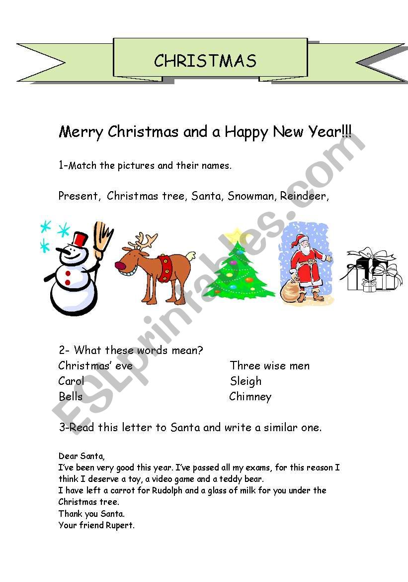Christmas worksheet