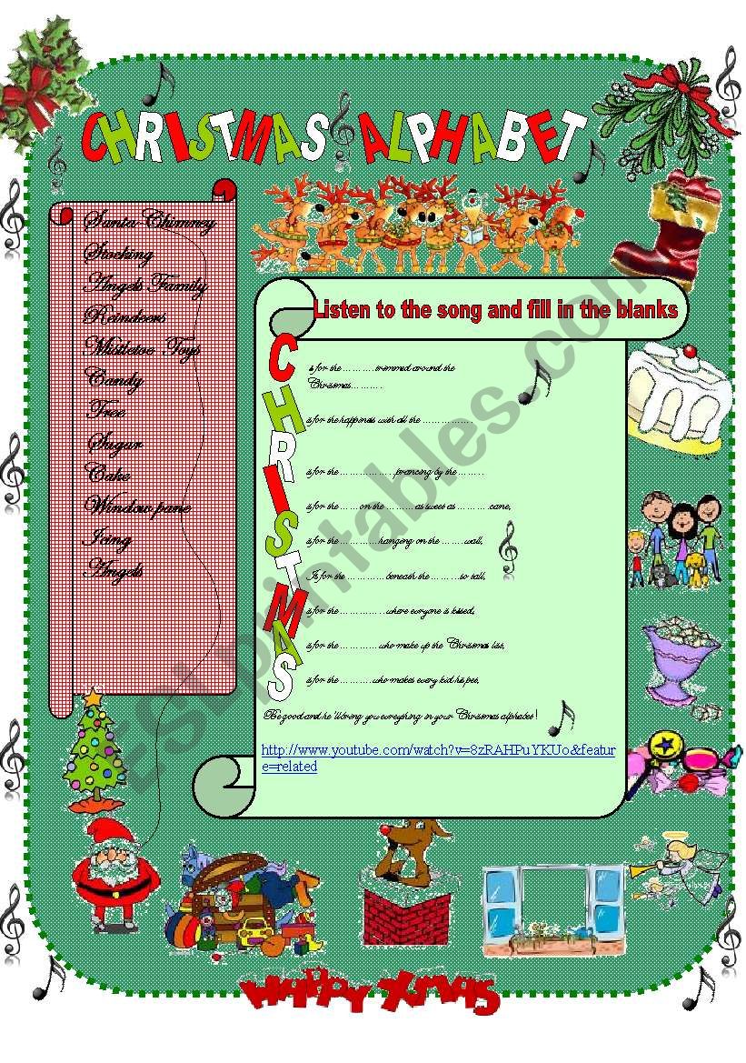 Sing the XMAS ALPHABET! worksheet