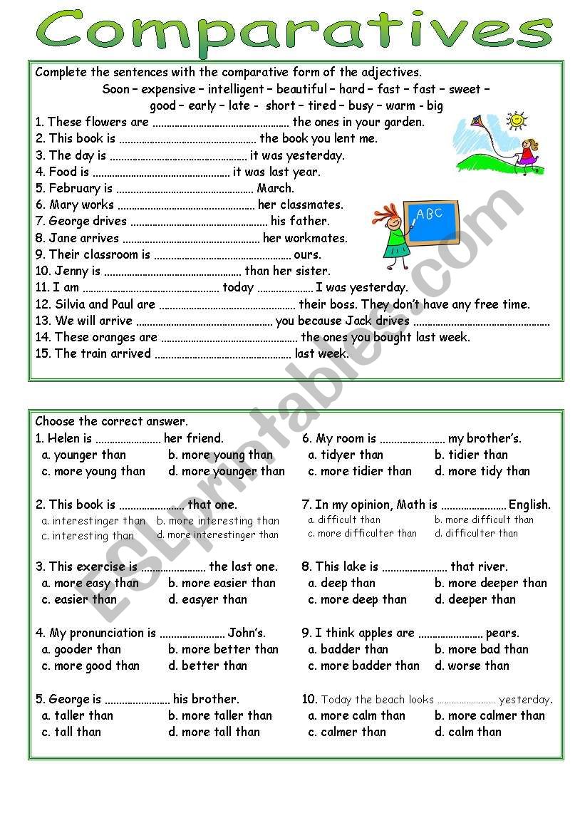 Comparatives worksheet