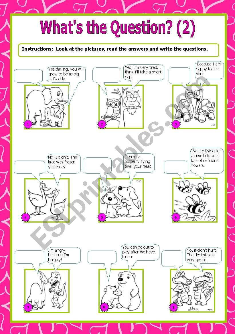 Whats the Question? (2) mixed tenses + suggested answer key