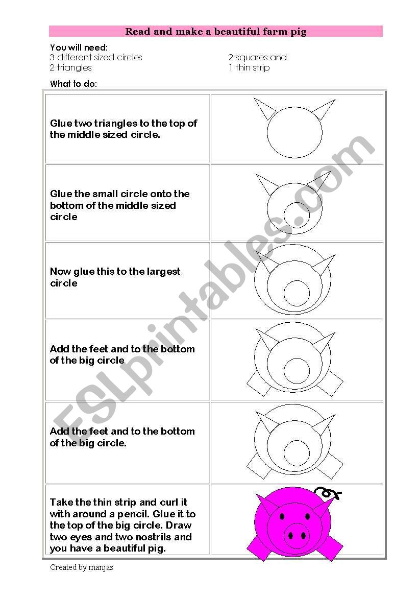 Beautiful Pig worksheet