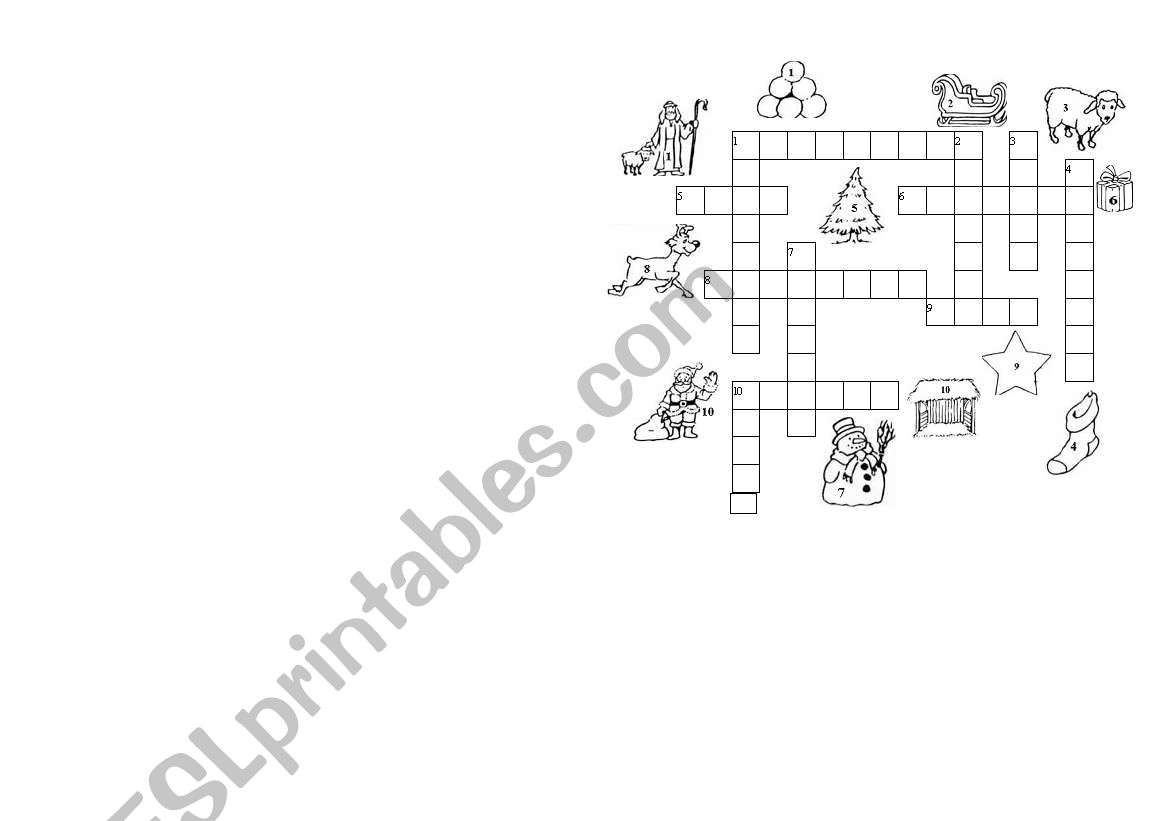 Christmass crossword 2 worksheet