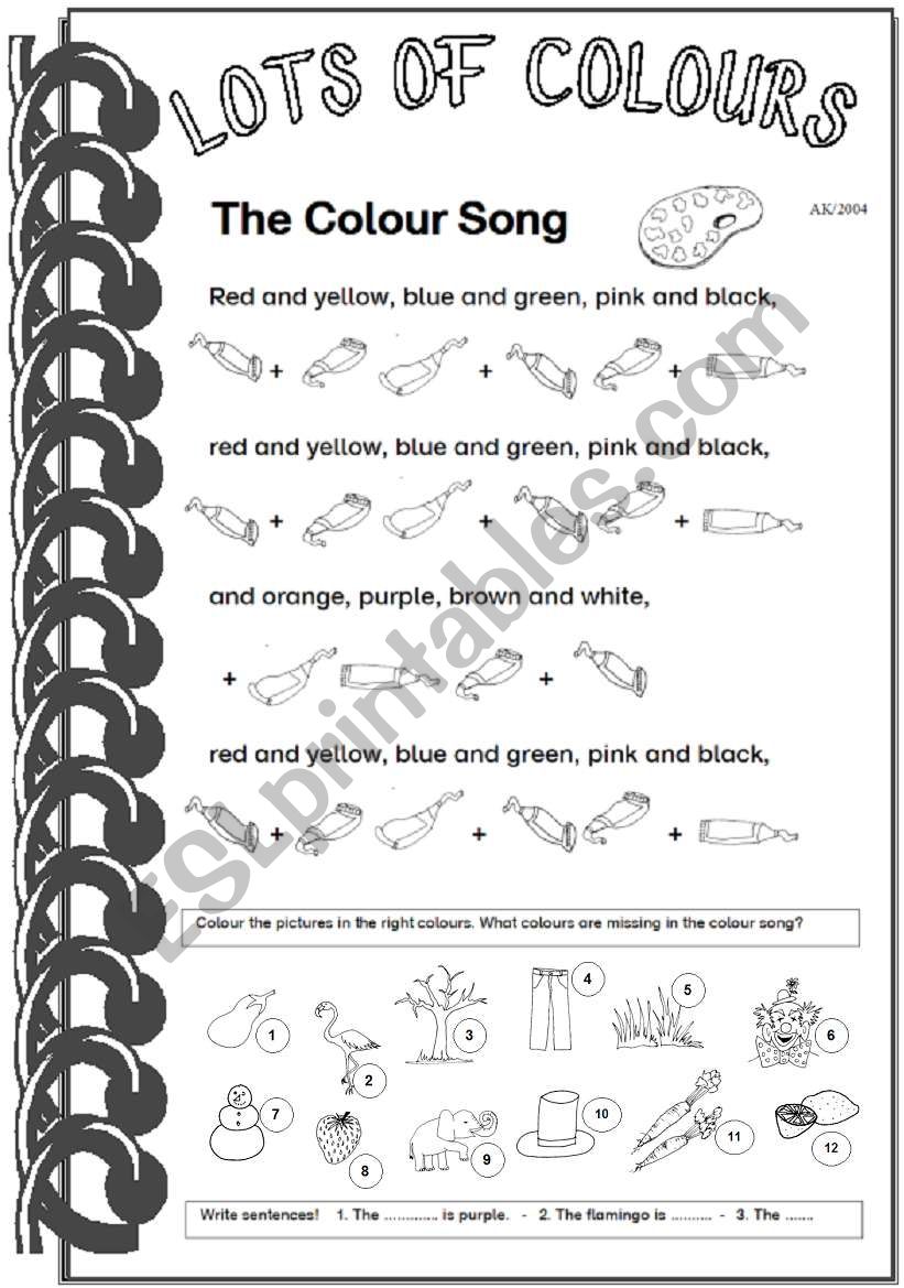 Lots of Colours /  b+w worksheet