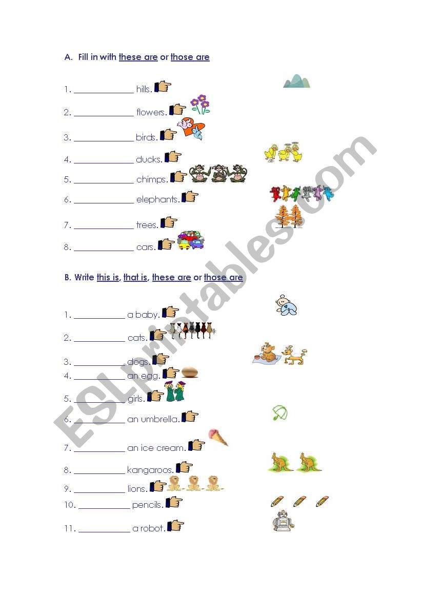 Demonstratives worksheet