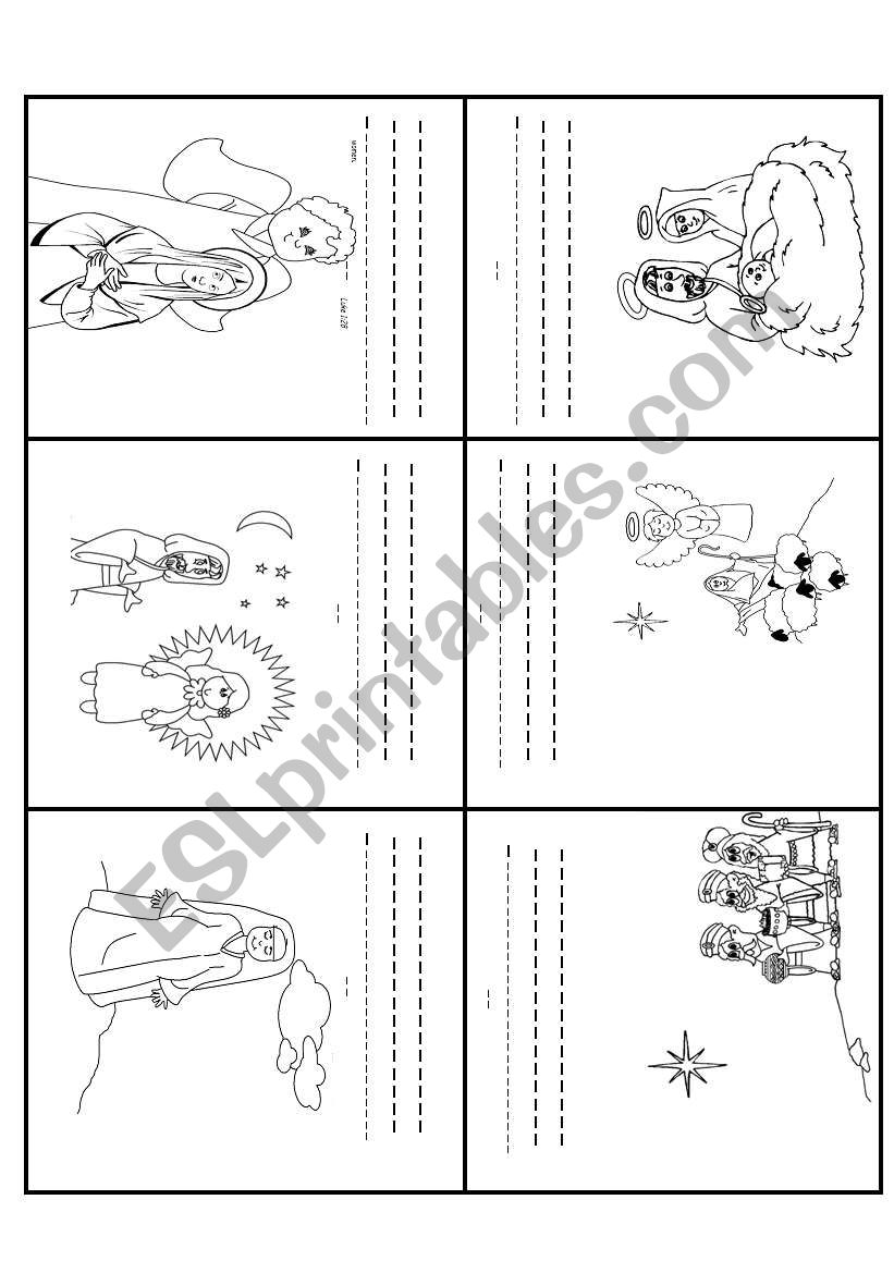 Read and Write, Order the sequence, Jesus Birth Story, minibook 