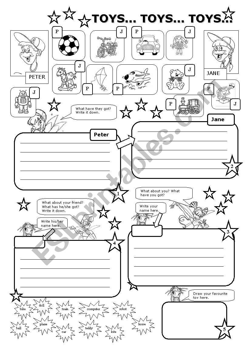 TOYS (have got / has got) worksheet