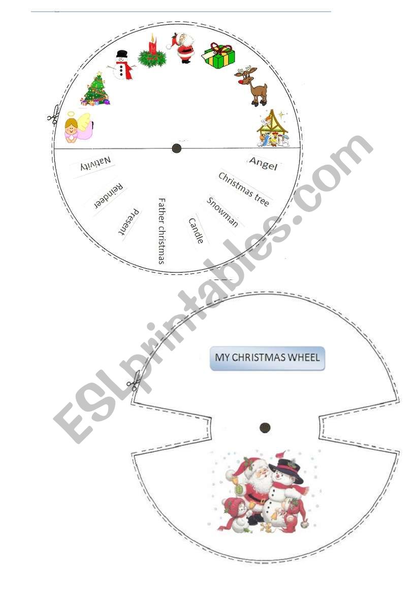 MY CHRISTMAS WHEEL worksheet