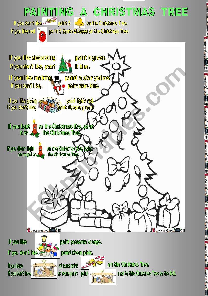 Painting the Christmas Tree worksheet