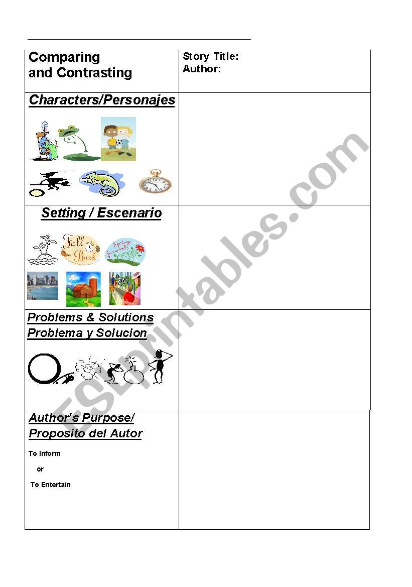 comprehension story map worksheet