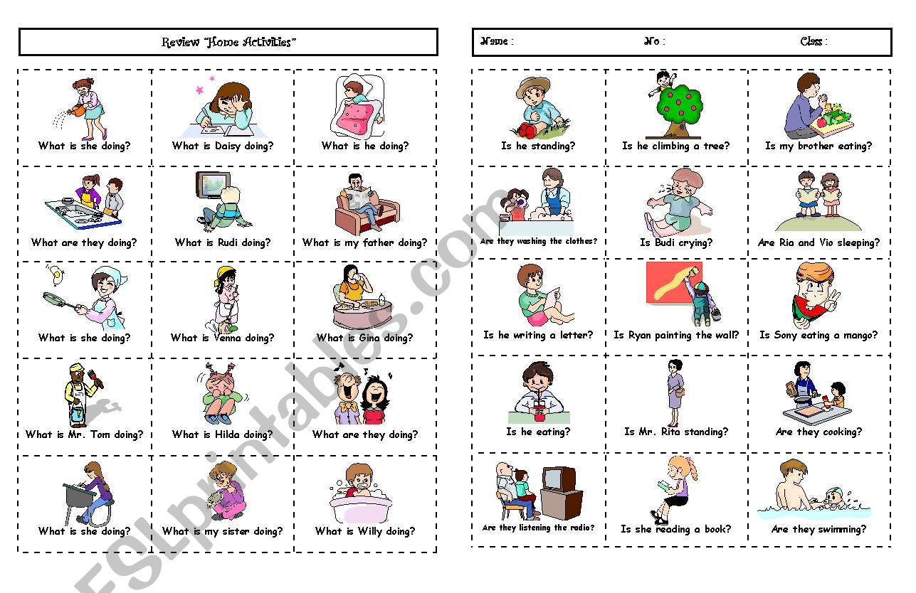 home activities worksheet