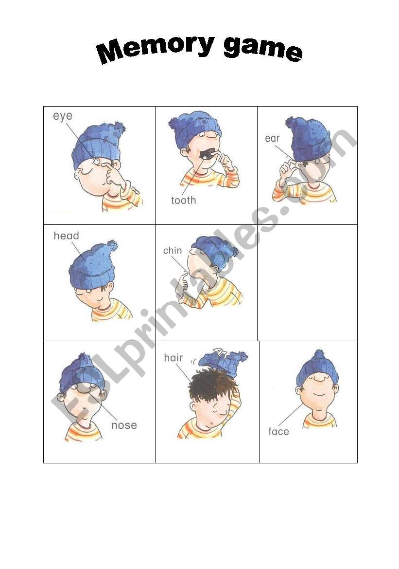 Faces memory  worksheet