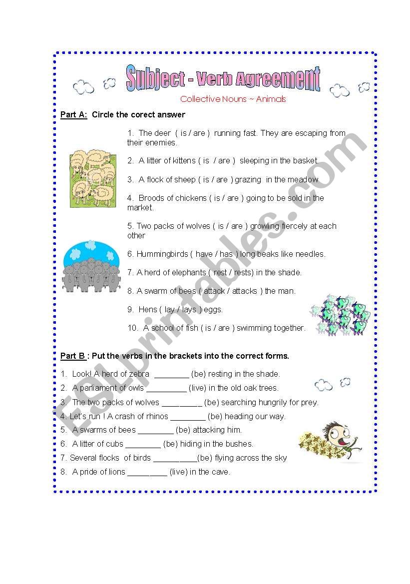 Subject-Verb Agreement worksheet