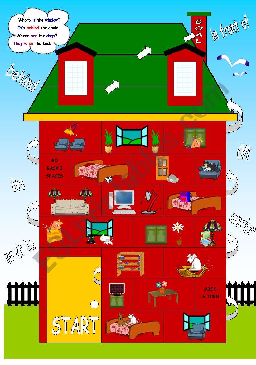 Prepositions of Place Board Game