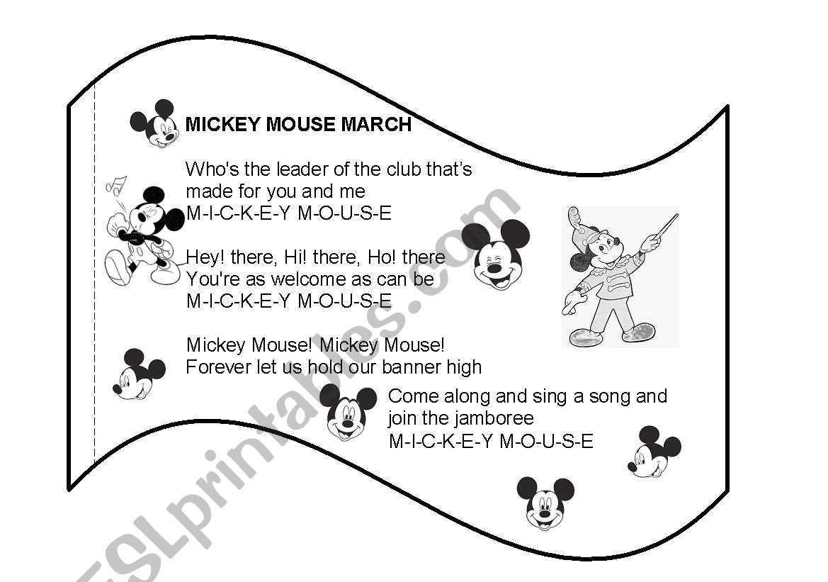 Mickey Mouse March Flags worksheet