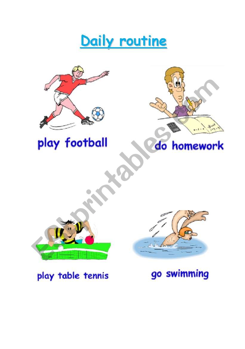 Daily routine worksheet