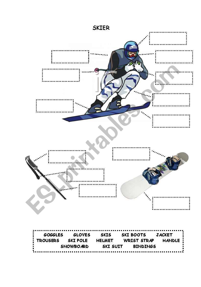 ski trip energy worksheet