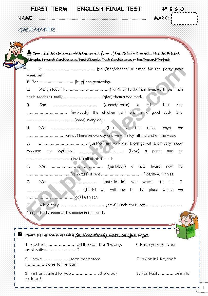 FIRST TERM   FINAL TEST _ 4 CSE