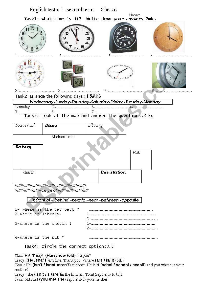 test for beginners worksheet