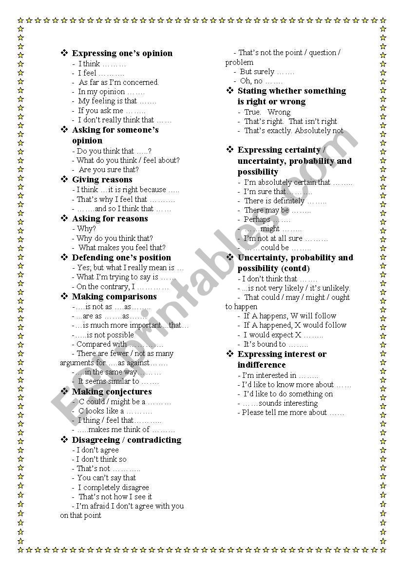 fanction worksheet