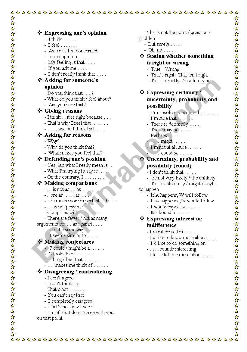 fanction worksheet