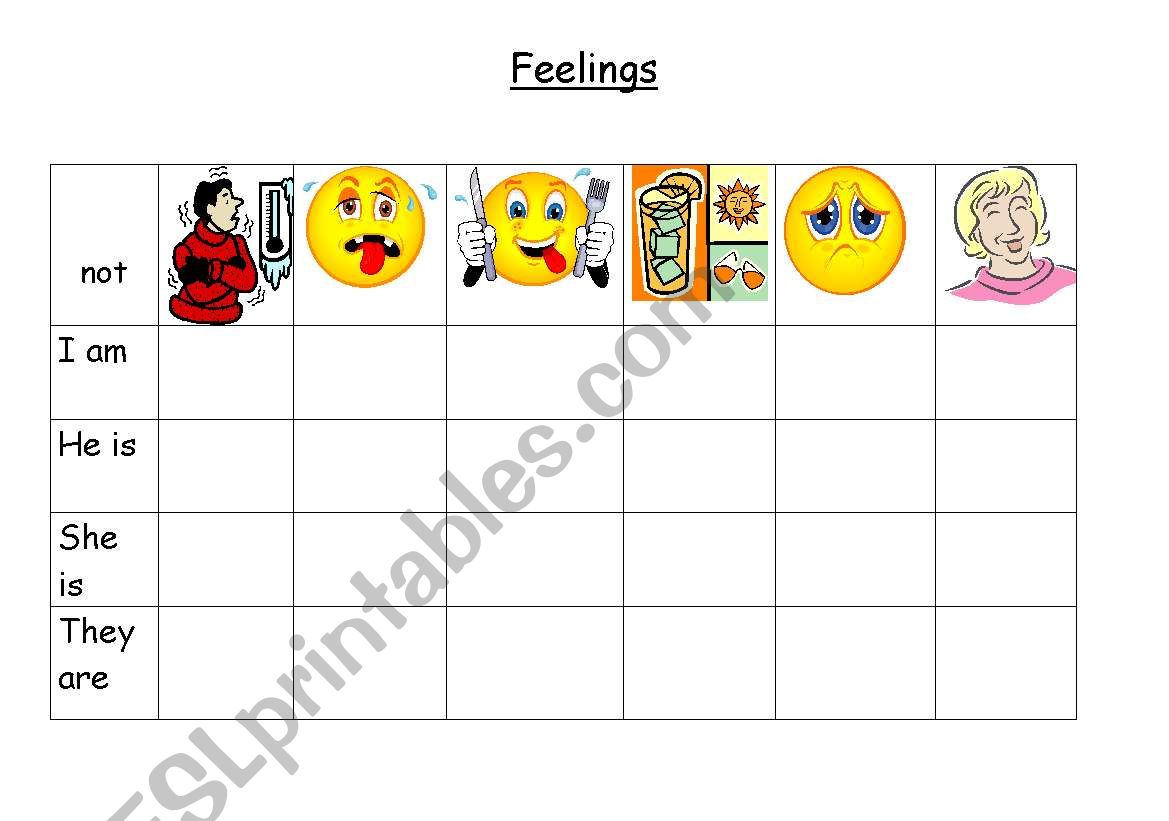 Feelings worksheet