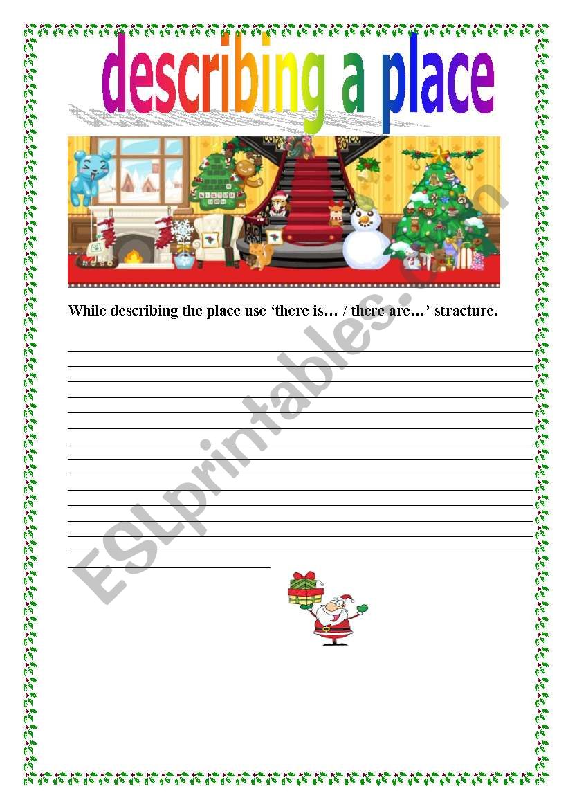 describing a place worksheet