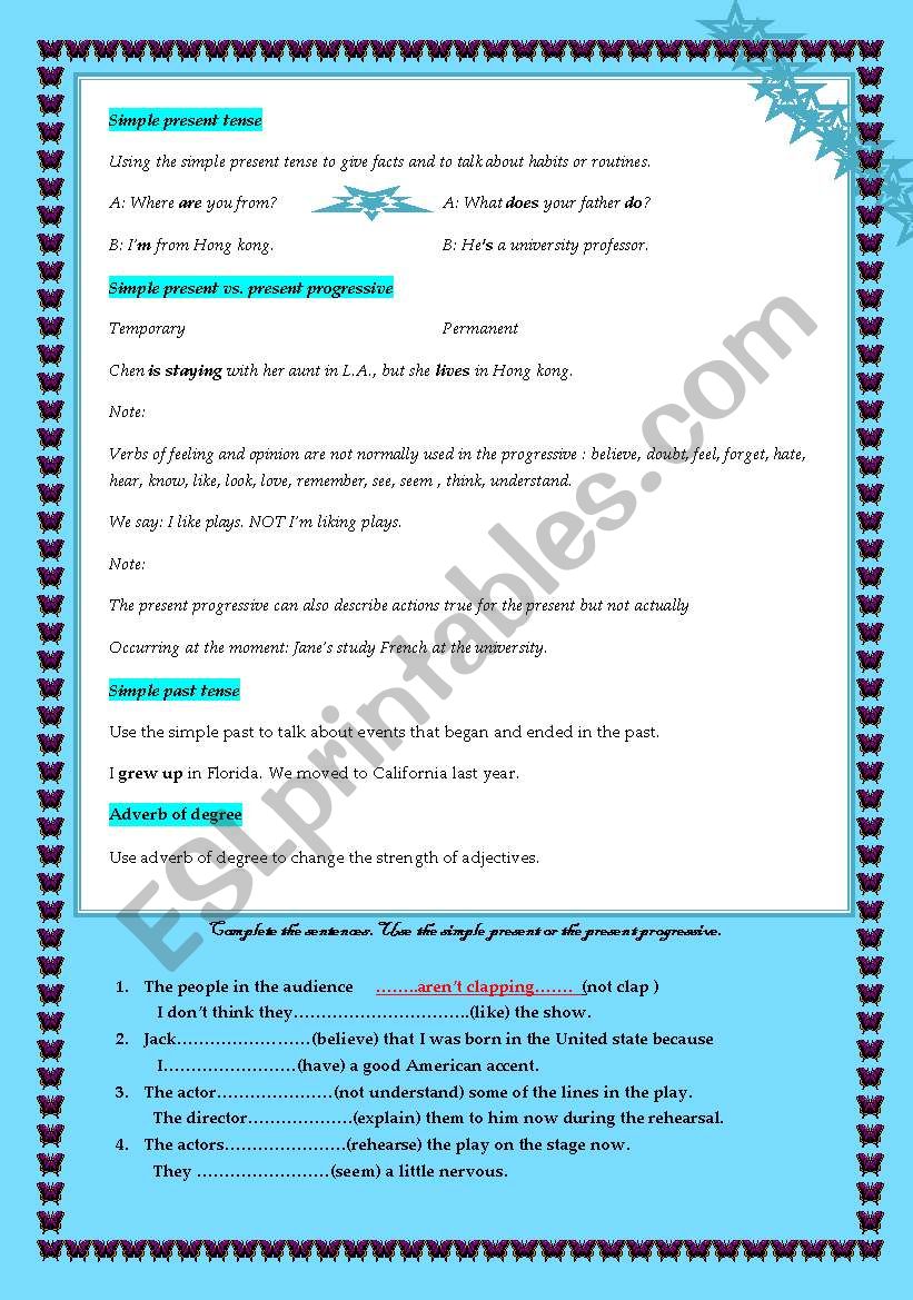 simple past tense worksheet