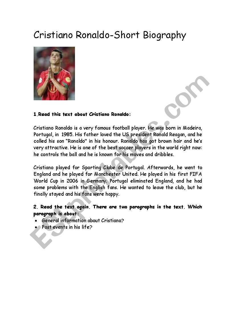 biography cristiano ronaldo in english