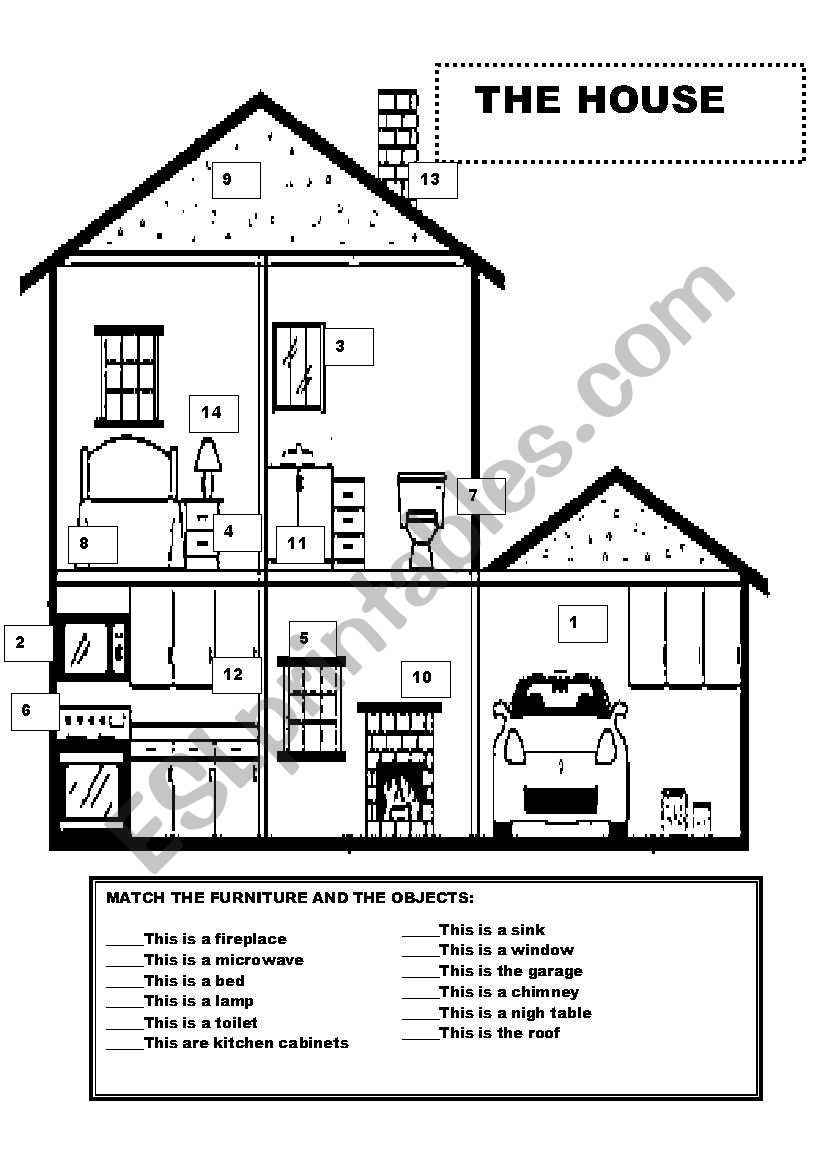 Furniture in the House worksheet
