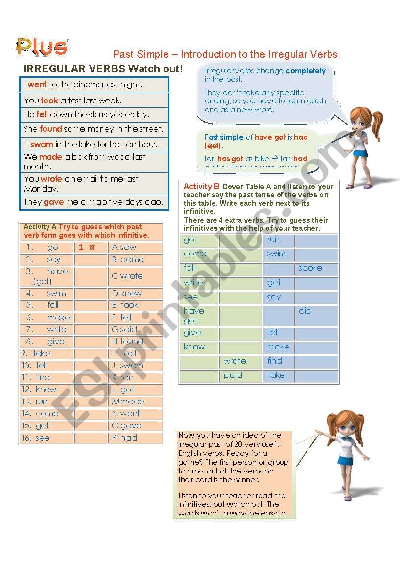 Past tense - Intro to irregular past verbs 