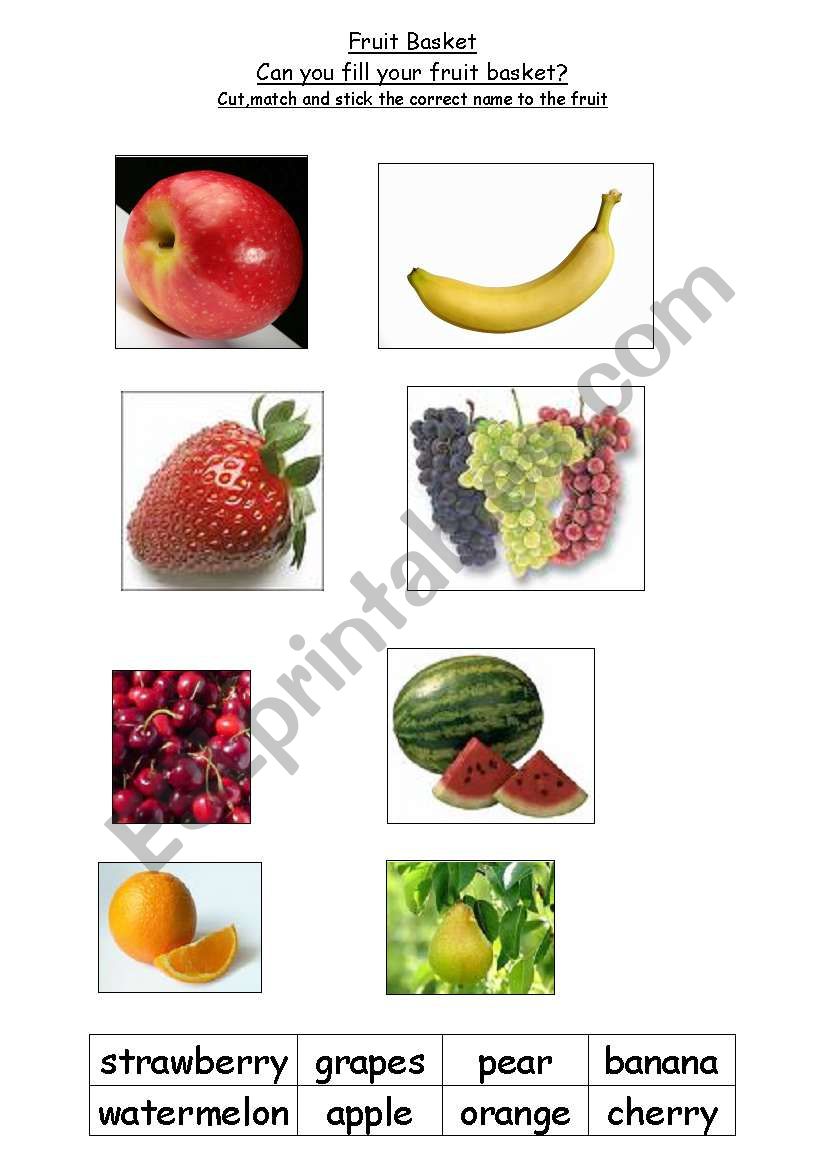Fruit Basket 1 worksheet