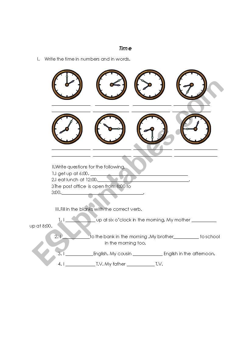 Time worksheet