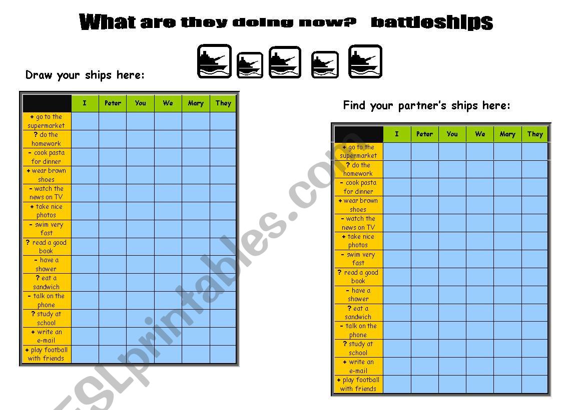 Present Continuous Battleships