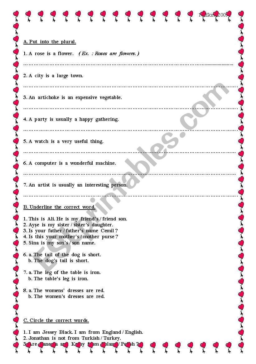 Verb to be worksheet