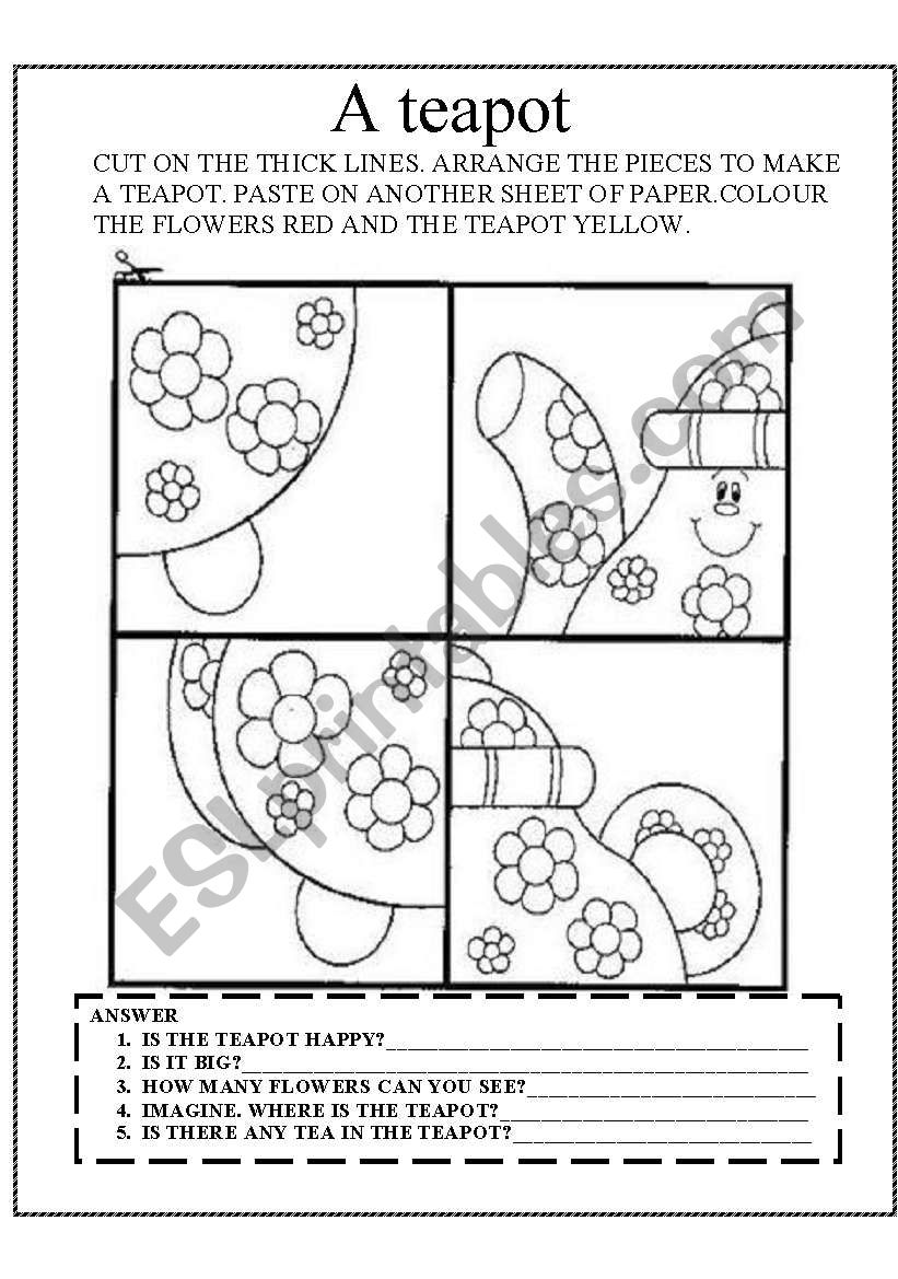 A TEAPOT  worksheet