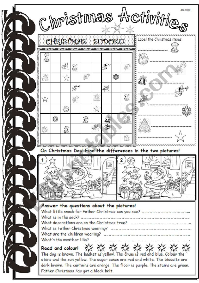 Christmas Activities 2 worksheet