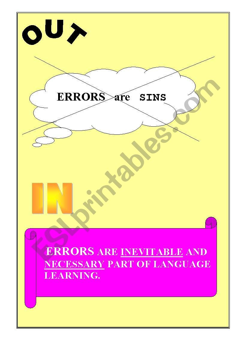 ERRORS ARE INEVITABLE AND     worksheet