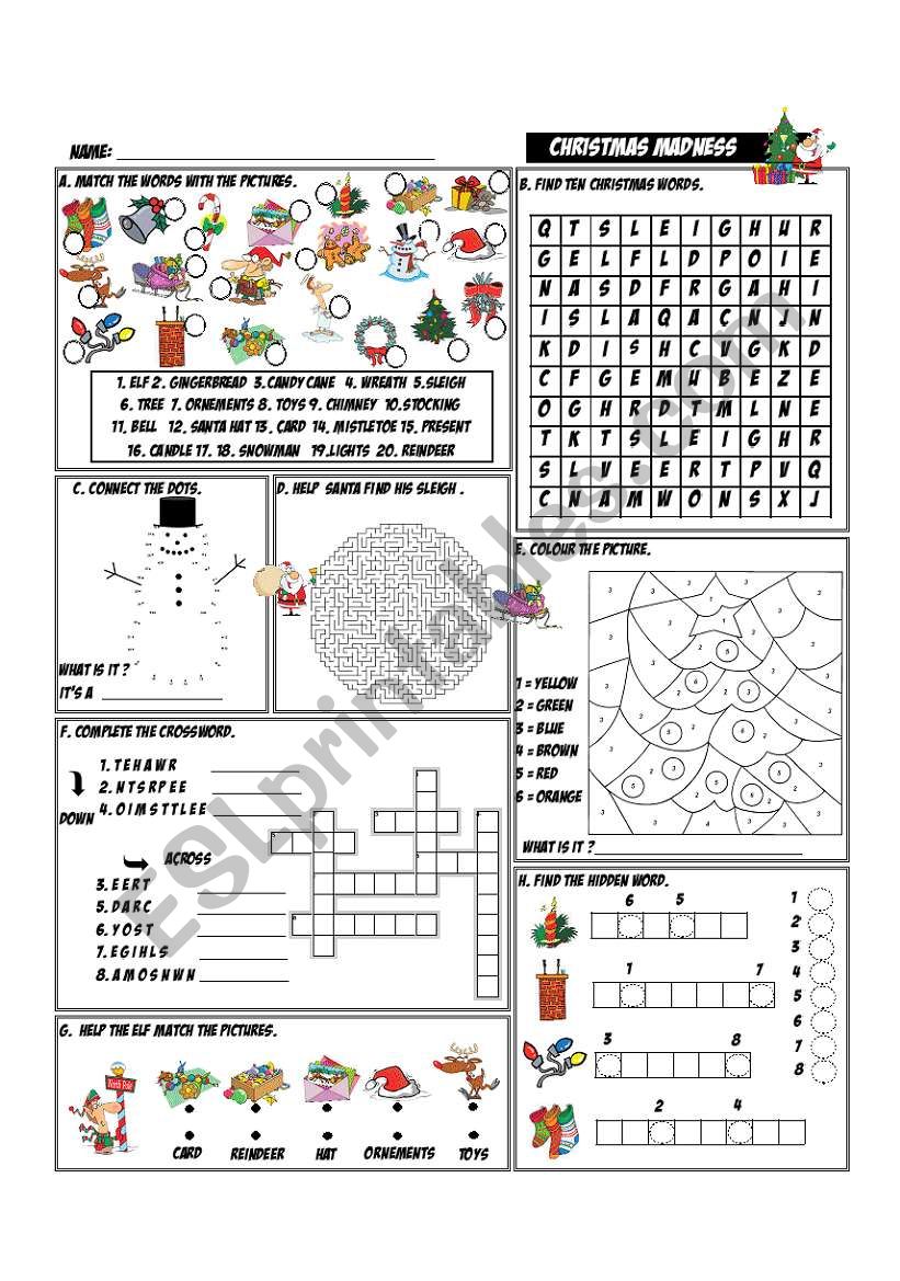 Christmas Madness worksheet