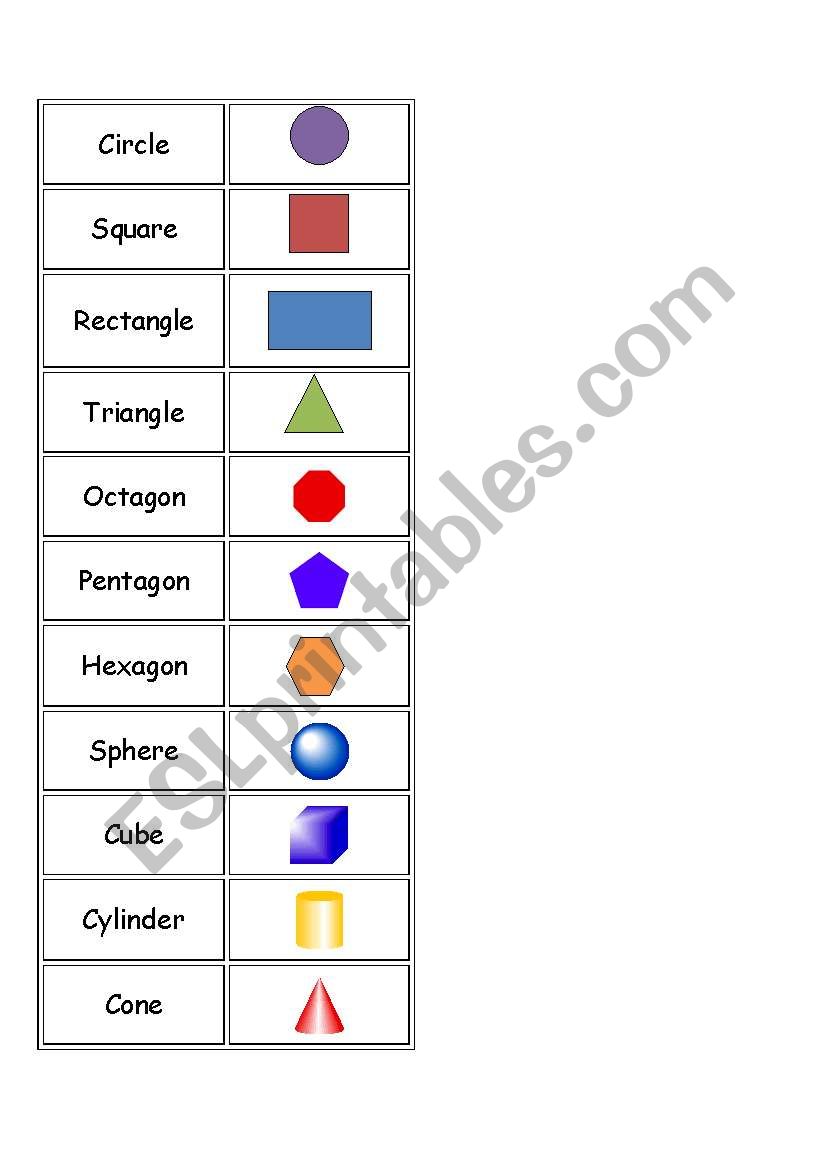 2D and 3D Shapes worksheet