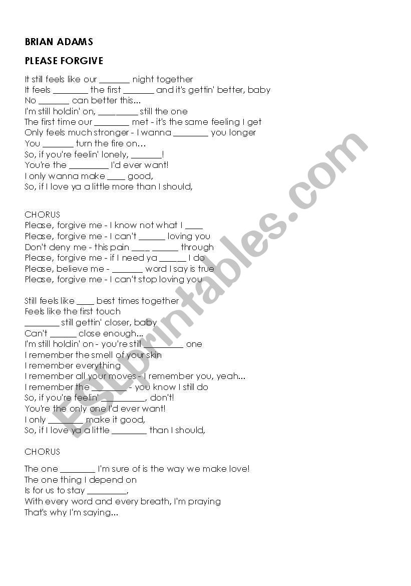 please forgive me bryan adams letra en español please forgive me bryan adams letra en español
