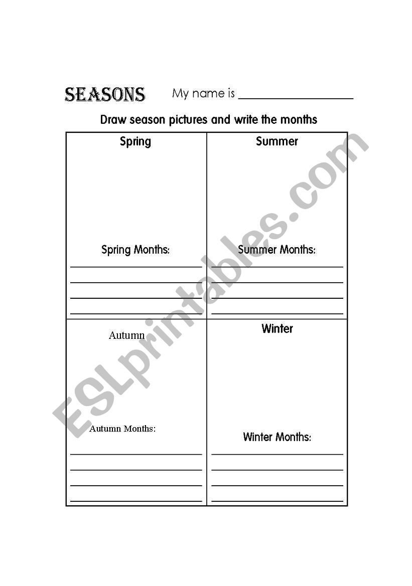 Seasons worksheet