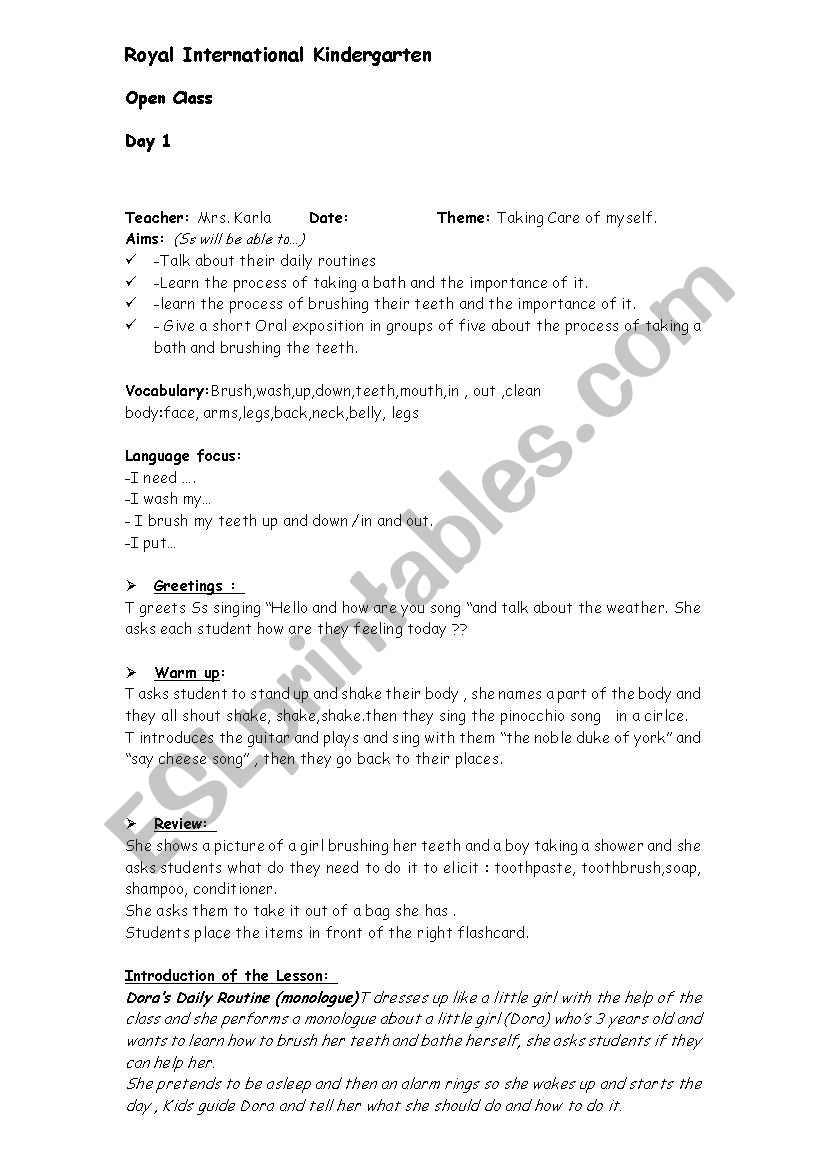 Good Habits worksheet