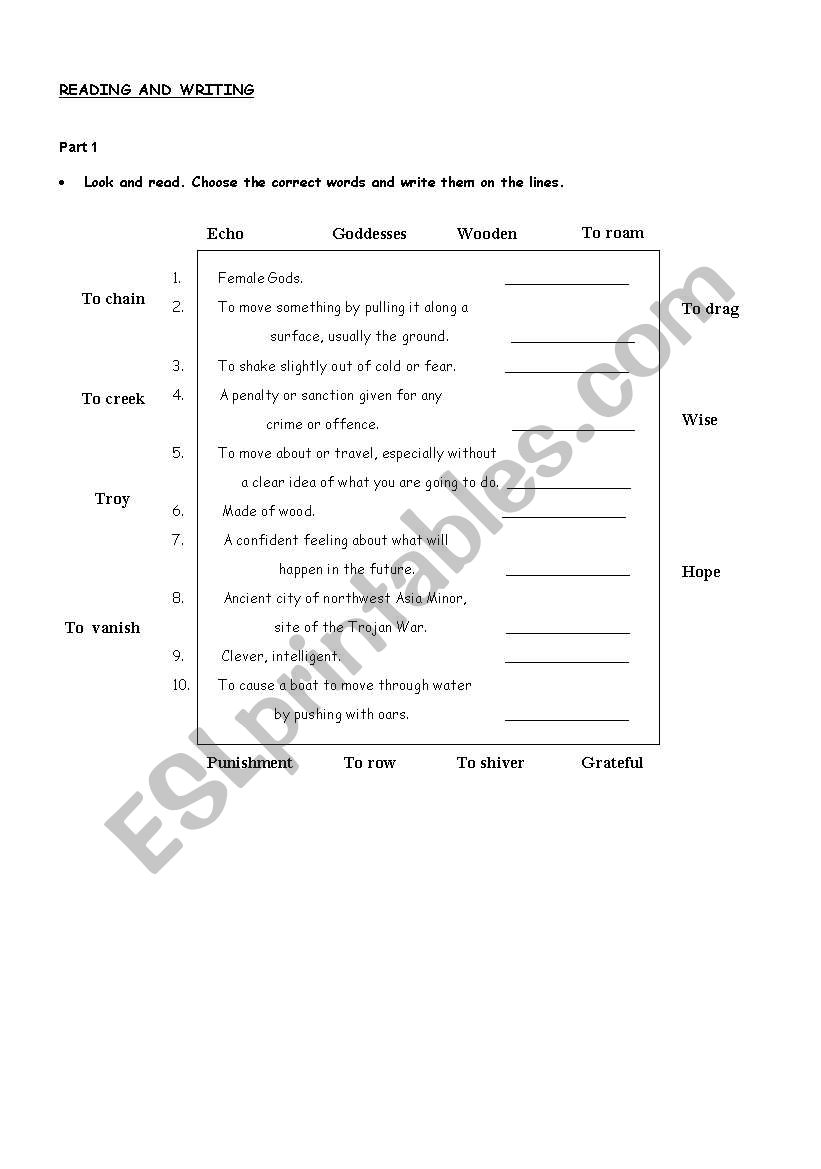Exam - Flyers Part 1 worksheet