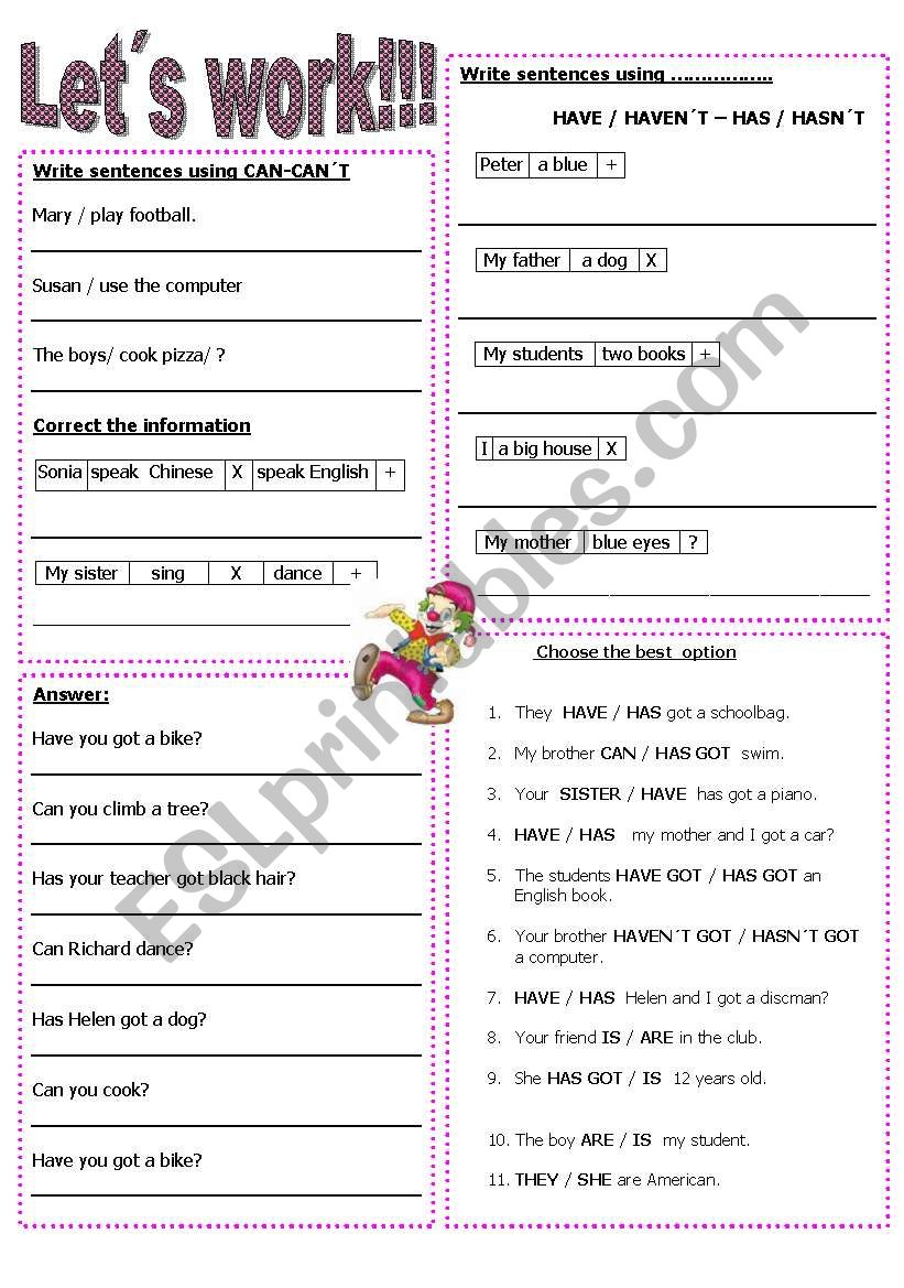 MIXED EX worksheet