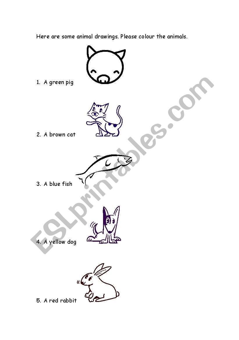 Colour word worksheet